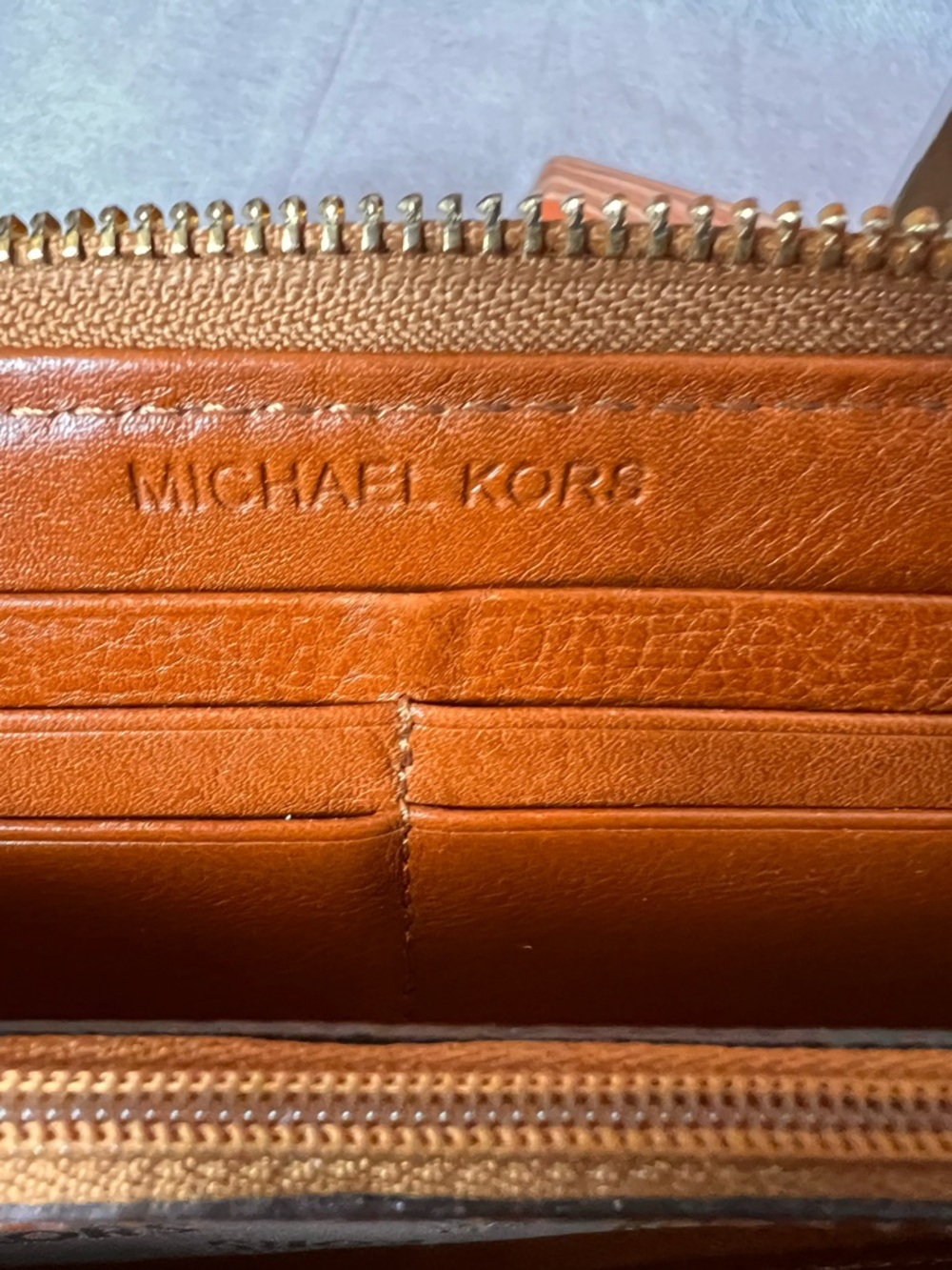 Michael Kors Jet Set Monogram Continental Long Zippy Wallet canvas leather trim - Picture 12 of 17